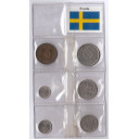 Svezia set composto da 5 - 10 - 25 - 50 Ore 1 Krona - 5 Kronor BB
